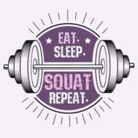 Eat Sleep Squat Repeat Barbell Womens Fitted T-Shirt Design